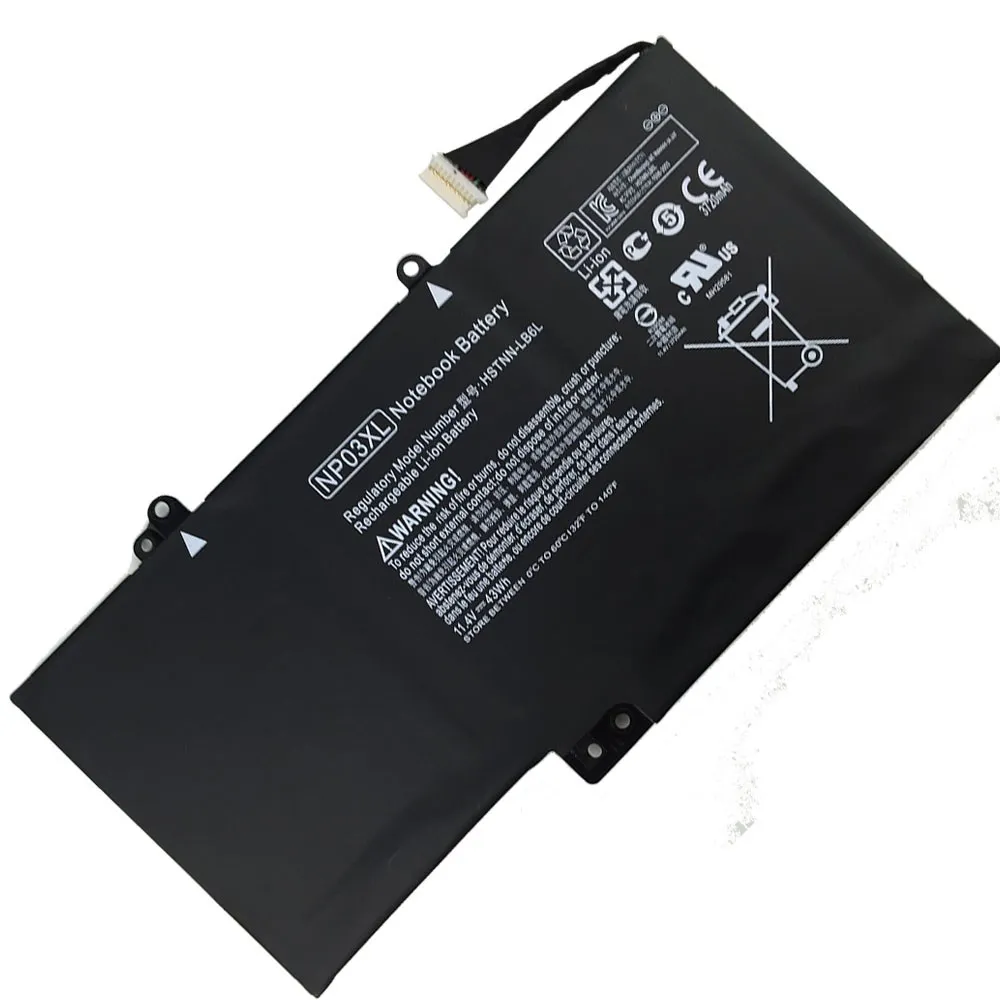 Аккумулятор для ноутбука HP NP03XL 3800-760944 421-760944 HSTNN-LB6L 15-U010dx X360 541 мАч | Компьютеры и