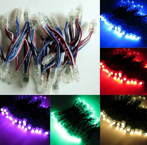 25 шт. 12 мм RGB диффузионный моноцветный светодиодный пиксесветильник прожектор