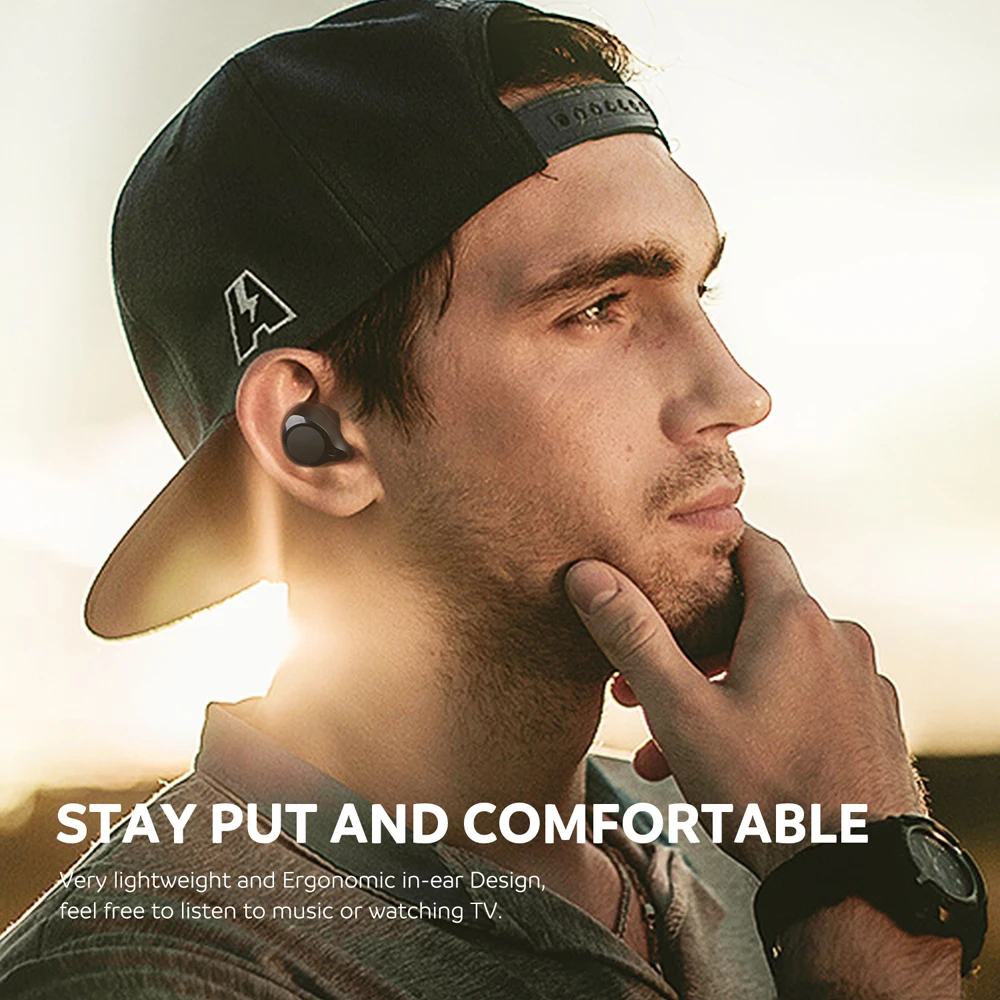 Dudios настоящие беспроводные наушники Bluetooth мини с микрофоном IPX5 спортивные 3.5ч