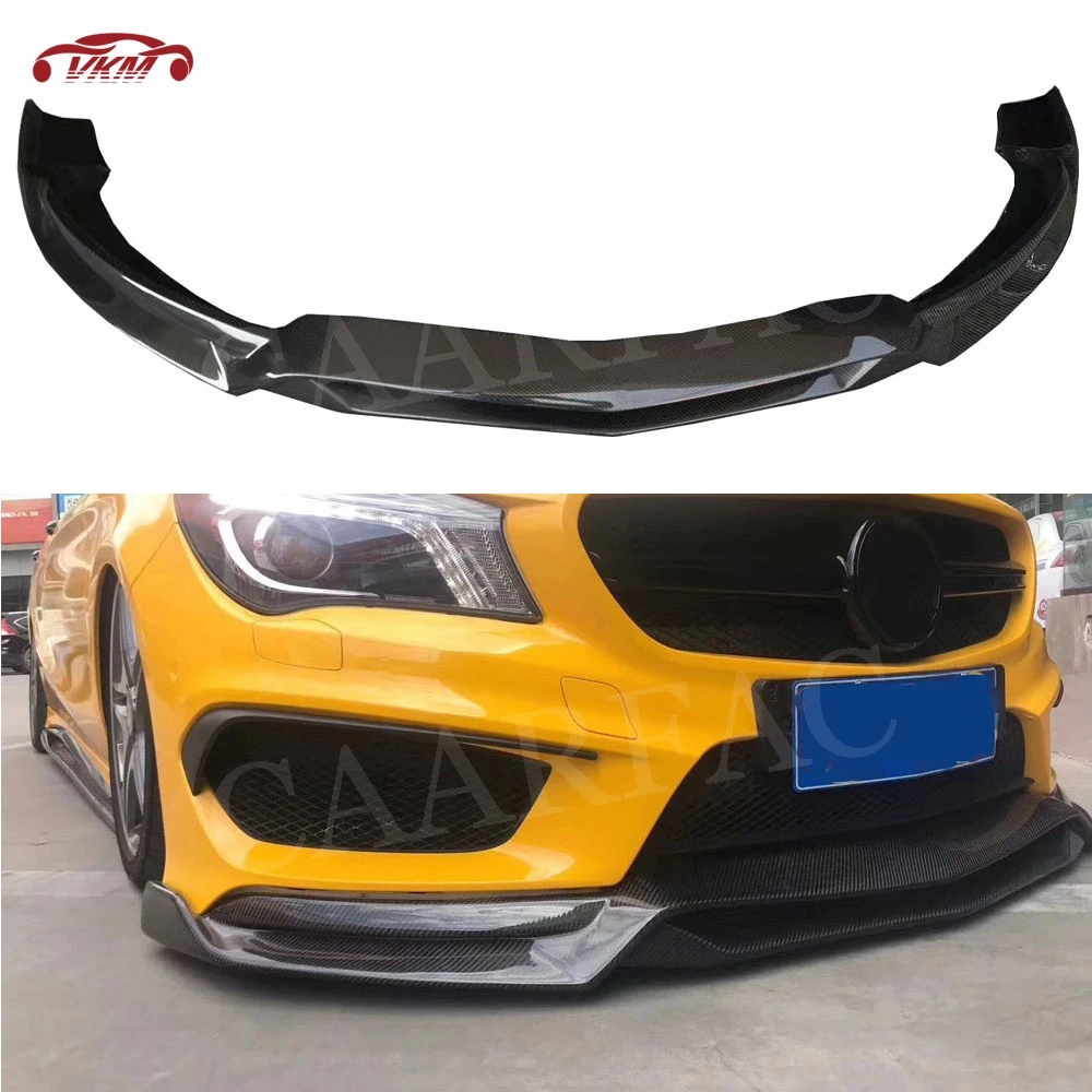 

Carbon Fiber Front Lip Spoiler Splitters Flaps For Benz CLA Class W117 CLA180 CLA200 CLA250 CLA45 AMG R1 Style Head Bumper Chin