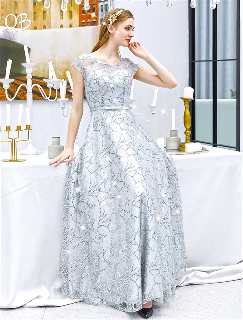 Женское винтажное вечернее платье серебристое ТРАПЕЦИЕВИДНОЕ ПЛАТЬЕ с