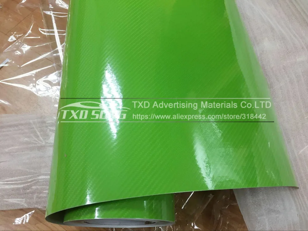 Новое поступление яркая 5d зеленая виниловая пленка из углеродного волокна