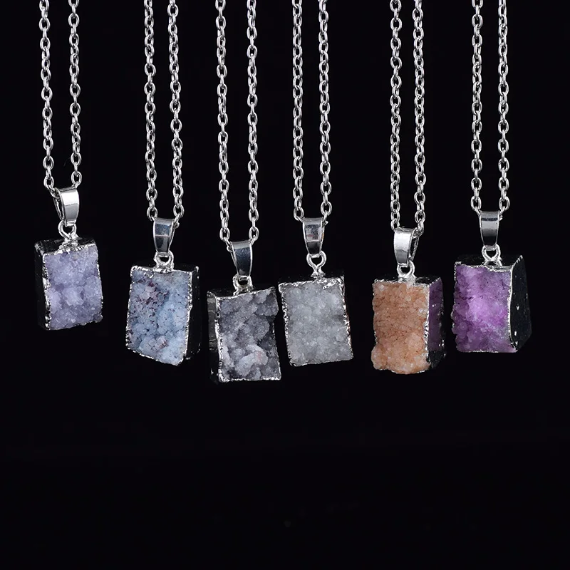 Nicce посеребренные площадь кристалла кварца Цепочки и ожерелья Для женщин