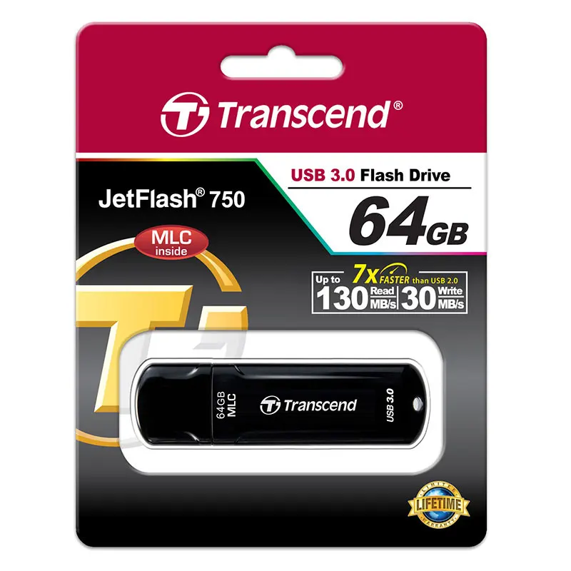 Transcend U Disk 3,0 JetFlash 750 USB флеш-накопитель 16 ГБ 32 ГБ 64 Гб MLC USB флеш-накопитель Высокоскоростной USB 3,0 флеш-накопитель