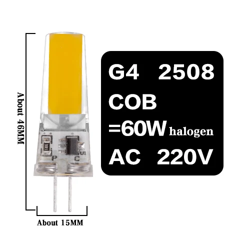 G4 2508 COB 6W 220V Светодиодная лампа G4 G9 E14 лампа с затемнением освещение AC DC 12 В 220 В 3W 6 Вт 9 Вт COB SMD Замена галогенные лампы прожектор Bombillas люстра - Испускаемый цвет: G4 2508 COB 6W 220V