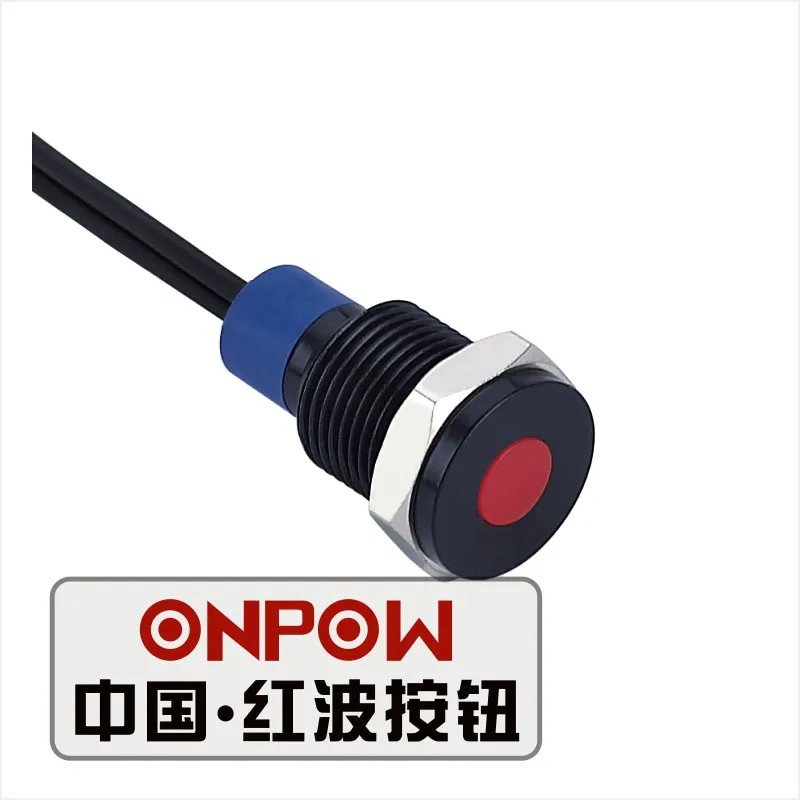 ONPOW 10 мм плоская точечная подсветка черная латунная сигнальная лампа