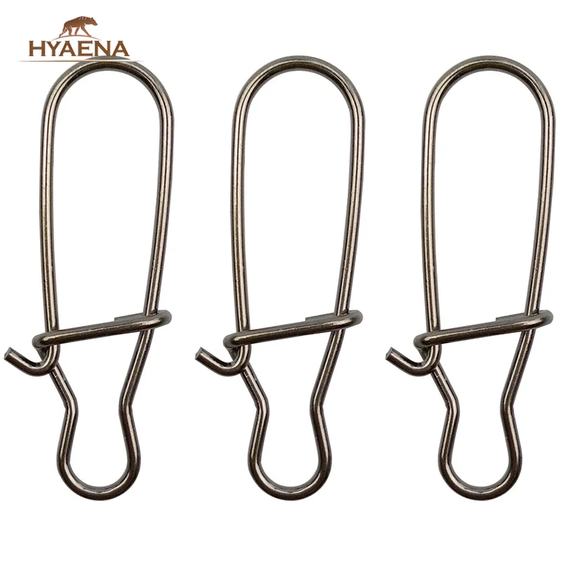 

Hyaena 20pcs Stainless Steel Fast Lock Clips Fishing Snaps Tackle Safety Connector Accessories For Lures Hooks