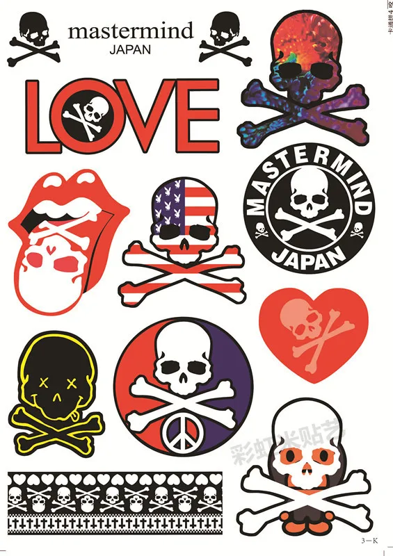 Skull box personality notebook one check board waterproof stickers skateboard paste PVC membrane | Компьютеры и офис