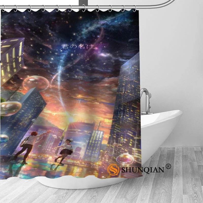

New Kimi No Na Wa Anime Shower Curtain Bathroom Decorations For Home Waterproof Fabric Curtain Shower Bath Curtain A18.1.3