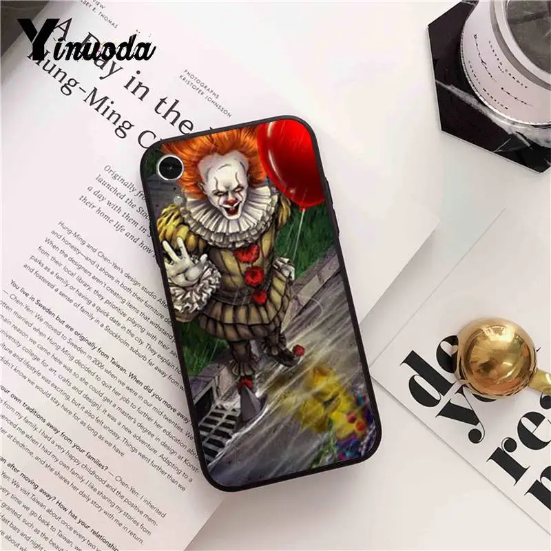 A16 Yinuoda это Pennywise клоун ужас мягкий резиновый черный чехол для телефона для iPhone 5 5Sx 6 7 7plus 8 8Plus X XS MAX XR 10 Чехол - Цвет: A16