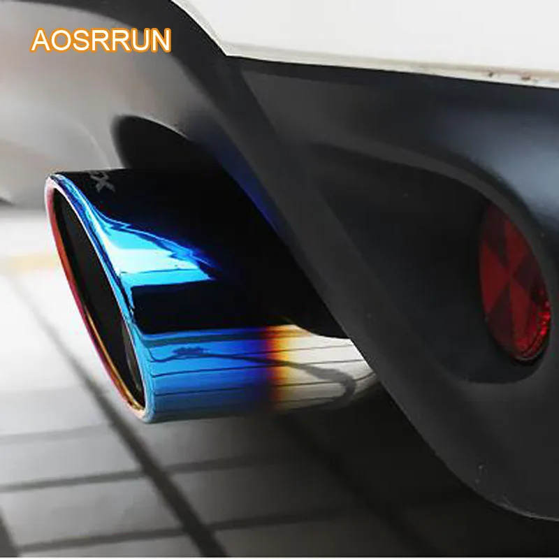 AOSRRUN выхлопная труба из нержавеющей стали глушитель с синим хвостовым горлом