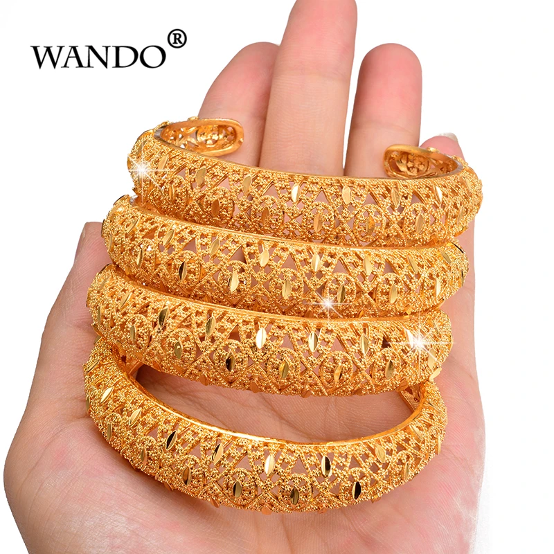 WANDO 4 шт. индийский Африка Эфиопия золотой цветочный браслет для женщин цвет Новый