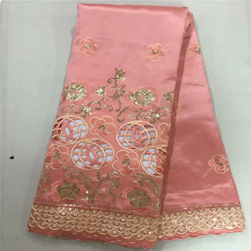 

Pink Indian George Fabrics High Quality African George Lace Fabric With Guipure Handcut Sequins George Lace For Sewing Y94-2