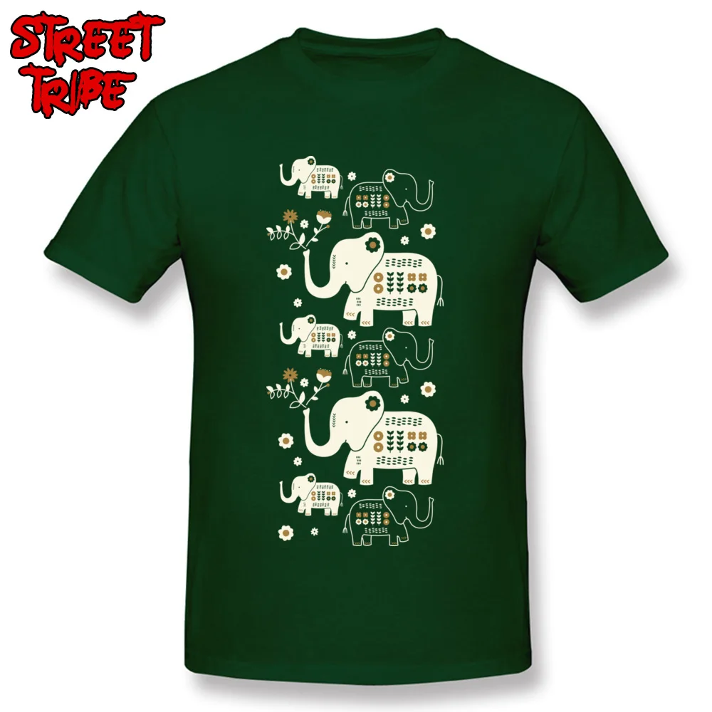 Футболка Folksy Elephants милая Мужская футболка из хлопчатобумажной ткани с принтом