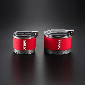 Набор походной посуды Alocs, складная сковорода для пикника, сверхлегкая Кастрюля Сковорода с длинной ручкой, CW-S10, S11 для 1, 2 человек