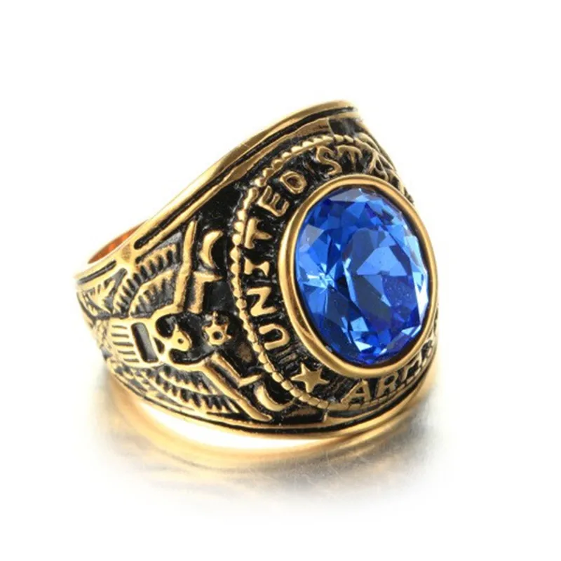 Золотое литье титановое стальное кольцо The memorial ring армейское кольцо США