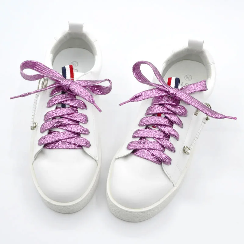

Mr.Niscar 1 Pair Gold Silver Colorful Bright Shoelaces 16 Colors 110 cm Sneaker Sport Shoes Laces Bootlaces Shoe Laces Strings