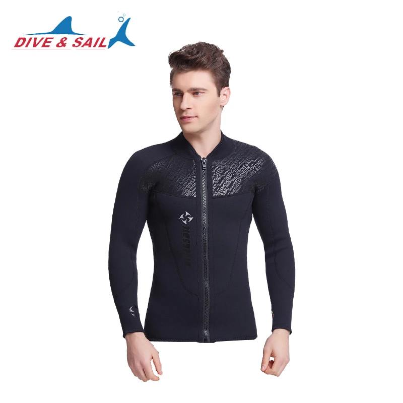 Мужской неопреновый гидрокостюм с длинным рукавом и молнией спереди 3 мм | Спорт