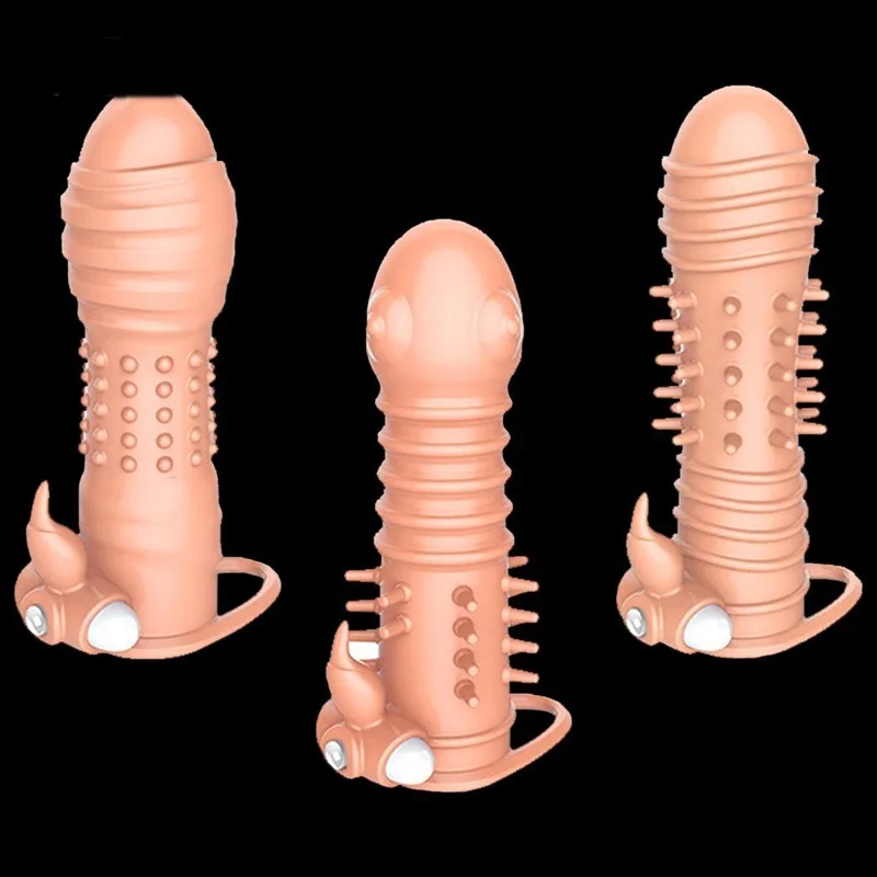 Male Penis Sex Toys Extender Enlargement Reusable Condoms Adult Intimate Product Cock Ring Sleeve | Красота и здоровье