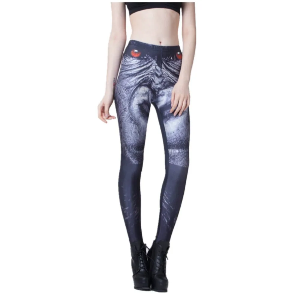 Леггинсы-карандаши с животными для взрослых женщин и черные Капри орангутангом 3D