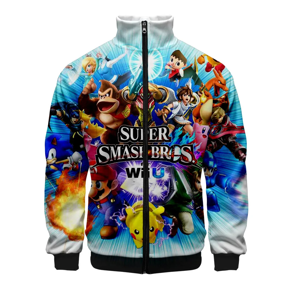 Толстовка на молнии Super Smash Bros.Ultimate Повседневная с капюшоном крутая весенняя