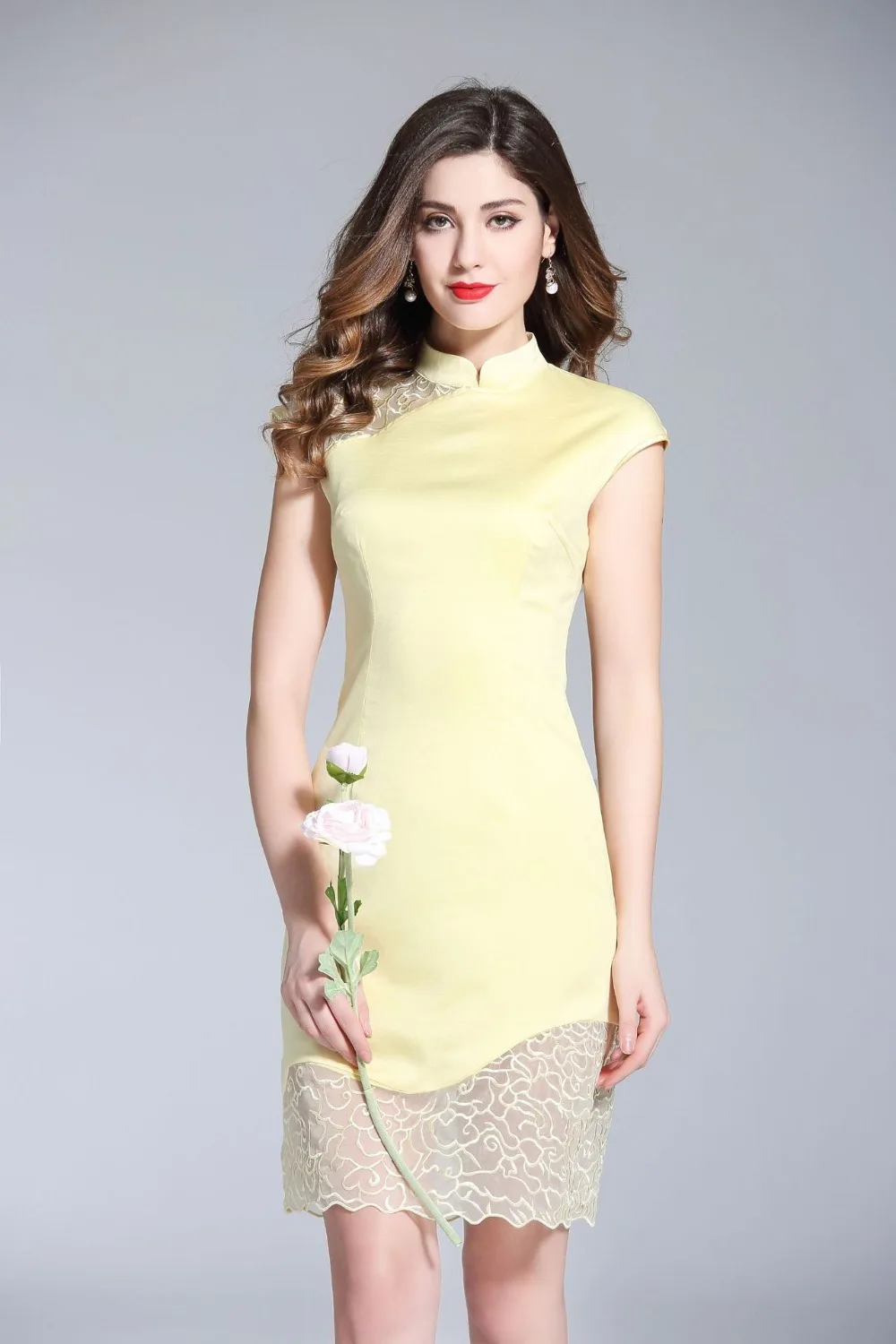 2018 г. новые летние элегантные вечерние Кружева Тонкий qipao платье|qipao dress|qipao wedding