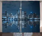 Chicago Skyline шторы спящий город драматический городской отдых Популярный американский рисунок озера гостиная спальня оконные шторы