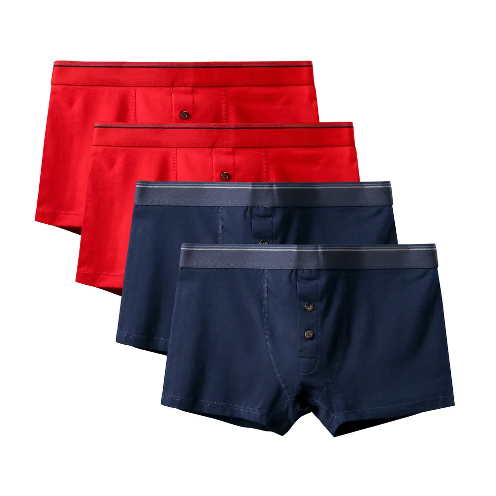 4Pcs A2432 Mix A28 4 шт./партия, мужские хлопковые боксеры больших размеров, комфортные трусики из «дышащей» ткани, мужские трусы, нижнее белье, брендовые шорты, мужские шорты, боксеры - Цвет: 4Pcs A2432 Mix A28