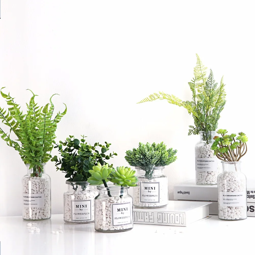 Скандинавские INS стеклянная ваза + Искусственные Цветочные украшения имитация