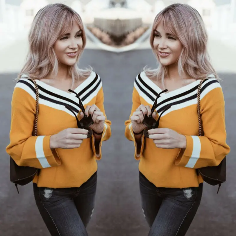 2019 Summer New Women's Long Sleeve Pullover Casual Blouse Loose Lady Jumper Shirt Tops | Женская одежда