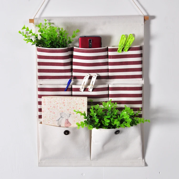 

Behind Door Storage Bag Hanging Bag Multi-storey Wall Door Cotton Fabric Wall-mounted Hanging Organizers