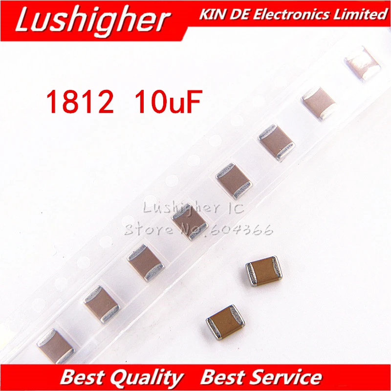 Керамический конденсатор 1812 10 мкФ 106K 0 500V X7R 10% 4532 SMD поверхностного монтажа