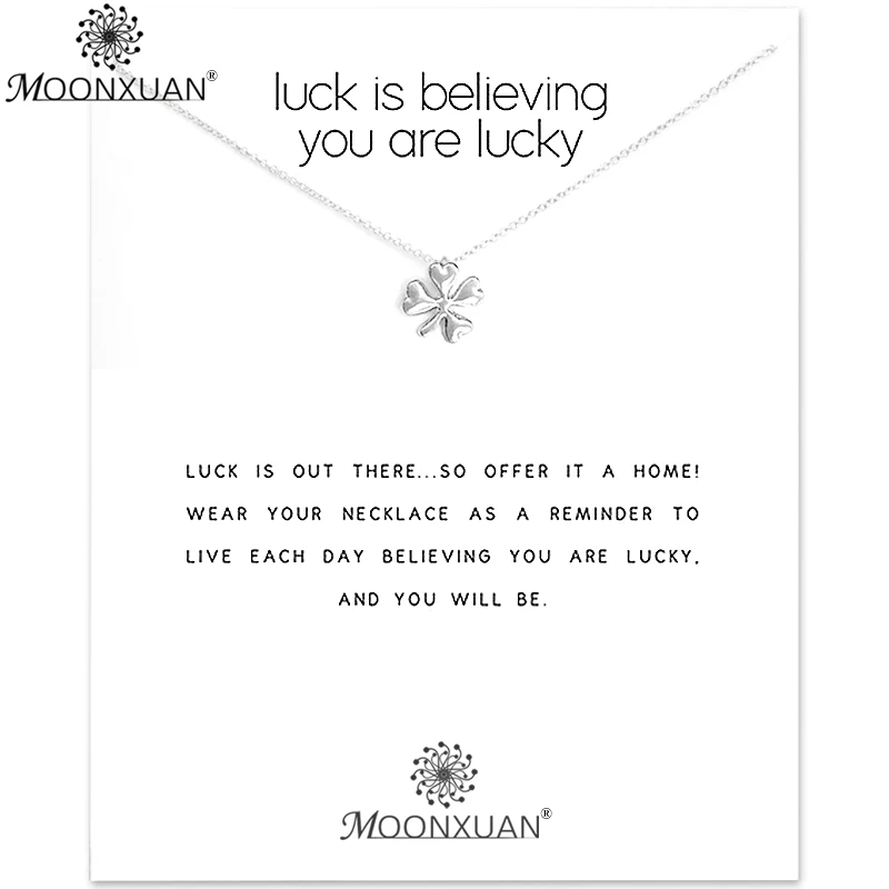 Удача Four Leaf Clover Колье женское ожерелье Jewelry Kolye Шарм себе Цепочки и ожерелья s