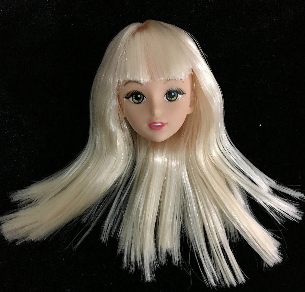 NK одна шт Модная кукла голова длинные золотые волосы DIY аксессуары для Барби Kurhn кукла лучший подарок для девочек ребенок DIY игрушки 024B