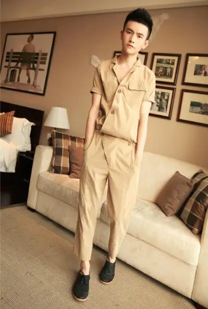 khaki S-5XL! Новые соединены с хип-хоп танец tide мужские спортивные костюмы для ночных клубов рабочие формы летом - Цвет: khaki