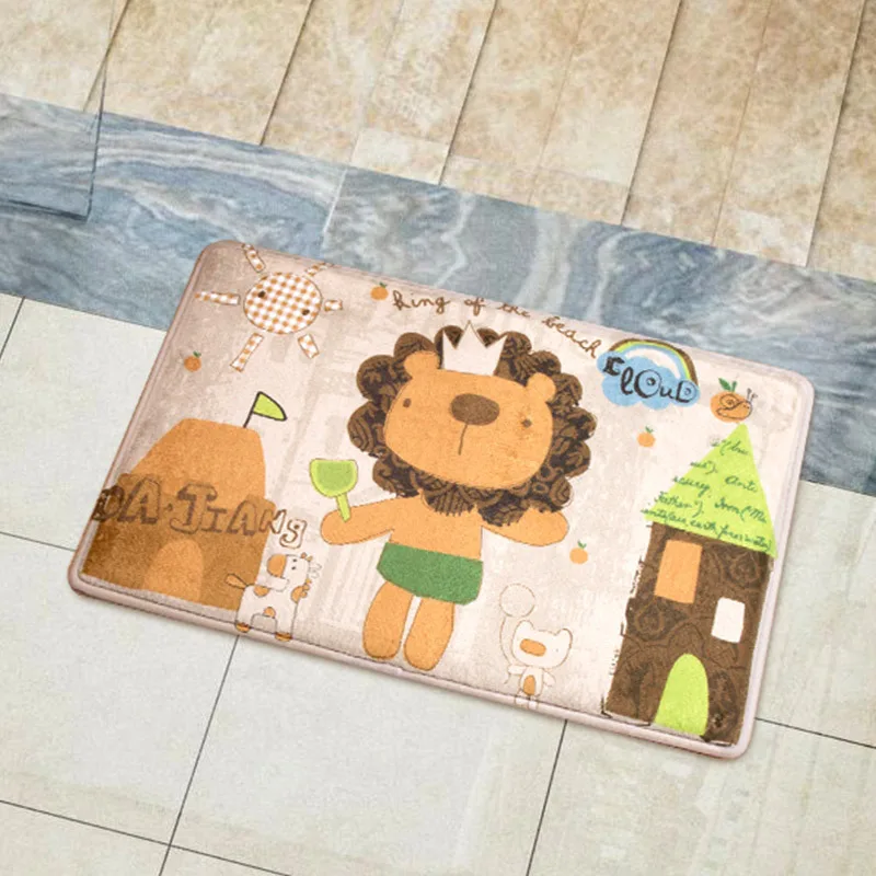 Прочные входные двери коврики для ванной мультфильм милые животные Лев Обезьяна