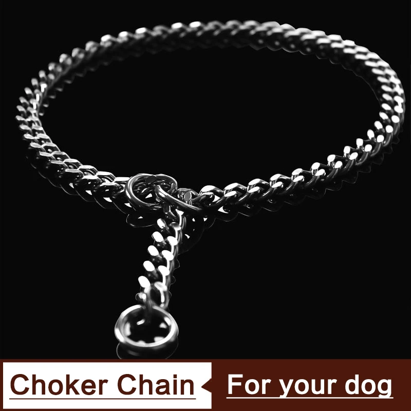 Регулируемый высококачественный металлический Змеиный собачий ошейник с цепью