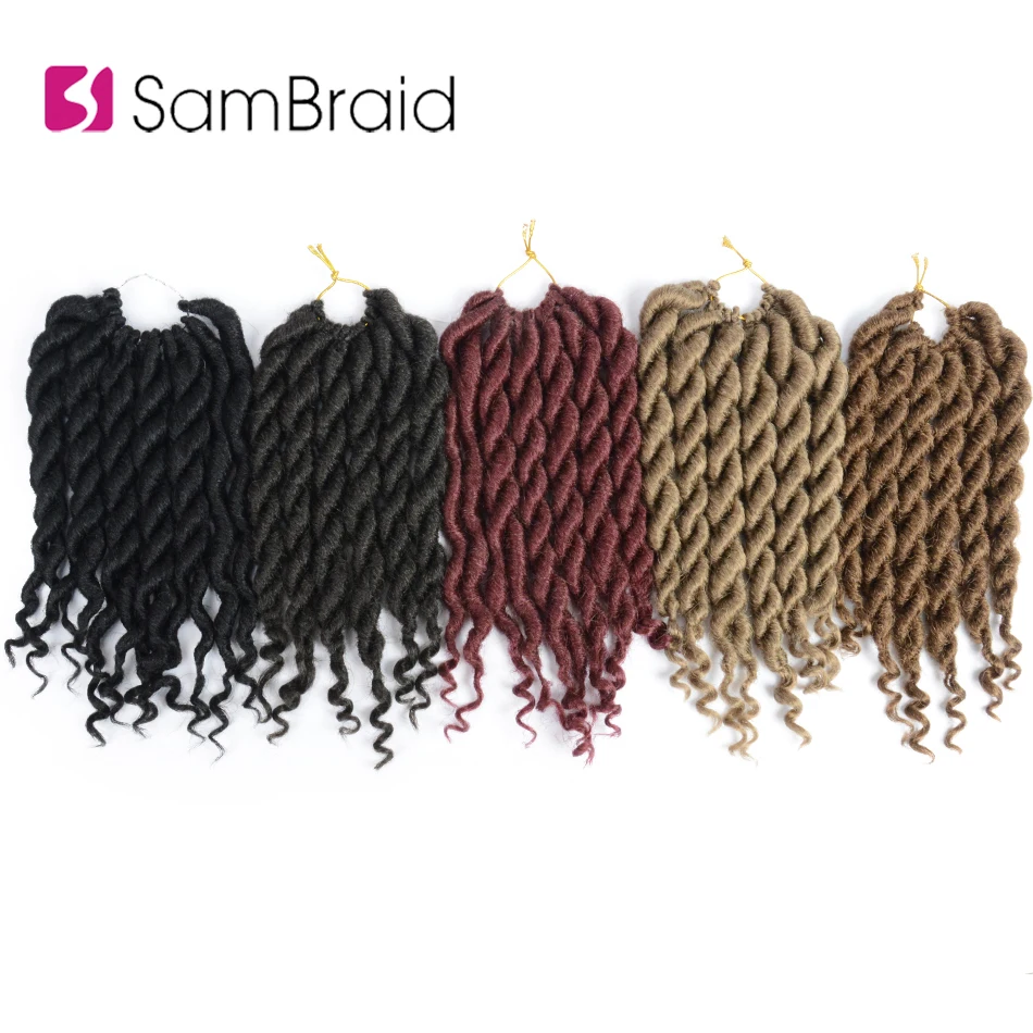 SAMBARID волосы Faux locs вьющиеся плетеные пряди волос 12 дюймов чистый цвет Богиня