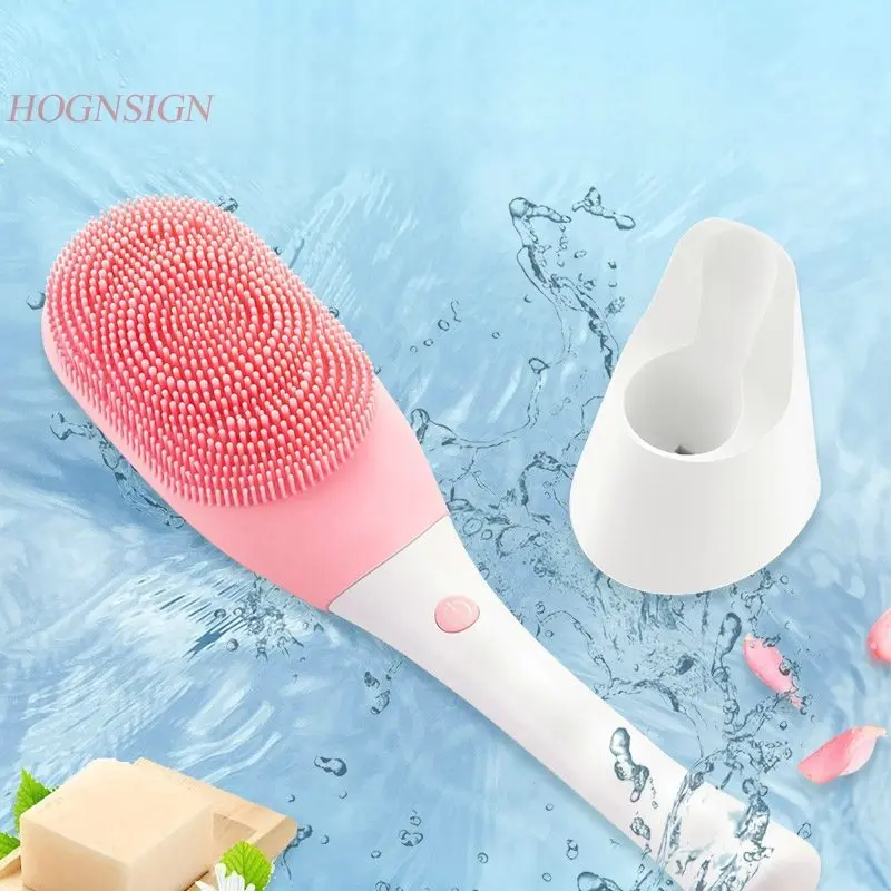 Bath Brush Electric Silicone Bathing Instrument Body Cleansing To The Dead Skin Long Handle Back Massage Warm Artifact