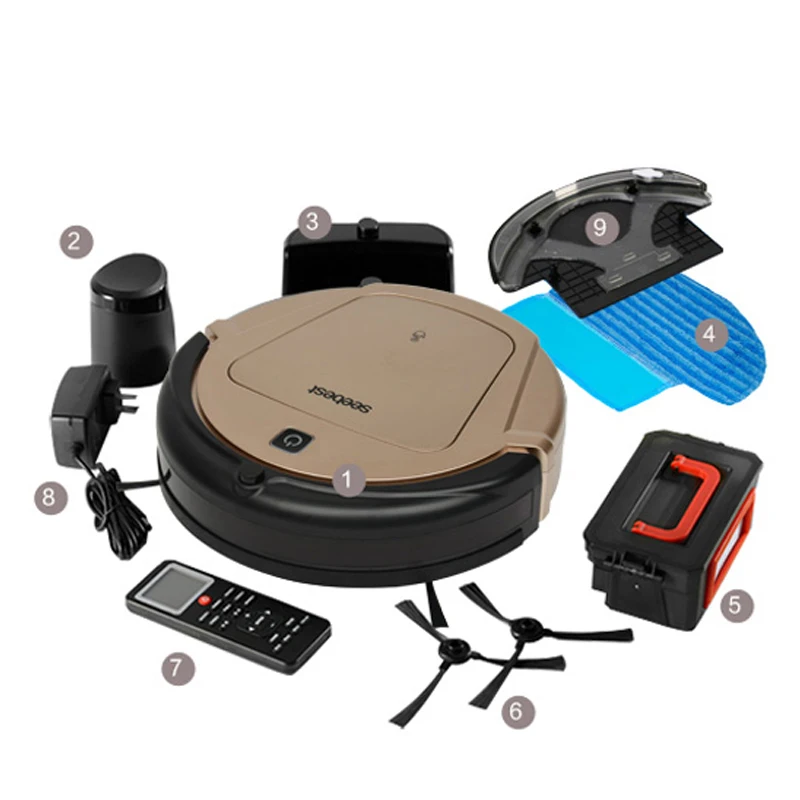 Умный робот пылесос для уборки бесшумный с защитой от пыли и вращением на 360