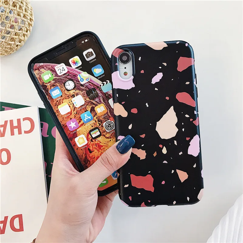 Чехол для телефона KJOEW с геометрическим мрамором iphone X XR XS MAX 6S 6 7 8 Plus забавные