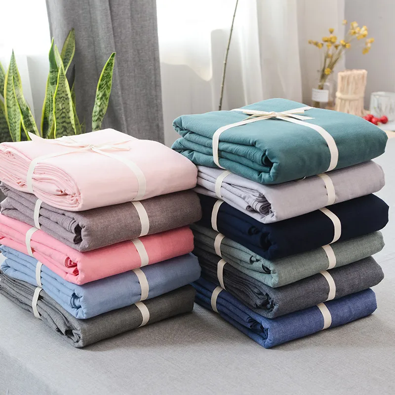 Пододеяльник из 100% хлопка однотонный темно-синий в японском стиле | Дом и сад