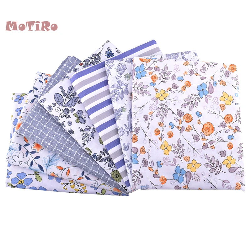 MoTiRo 7 шт./лот набивная саржевая хлопковая ткань в стиле пэчворк фиолетовый цвет с