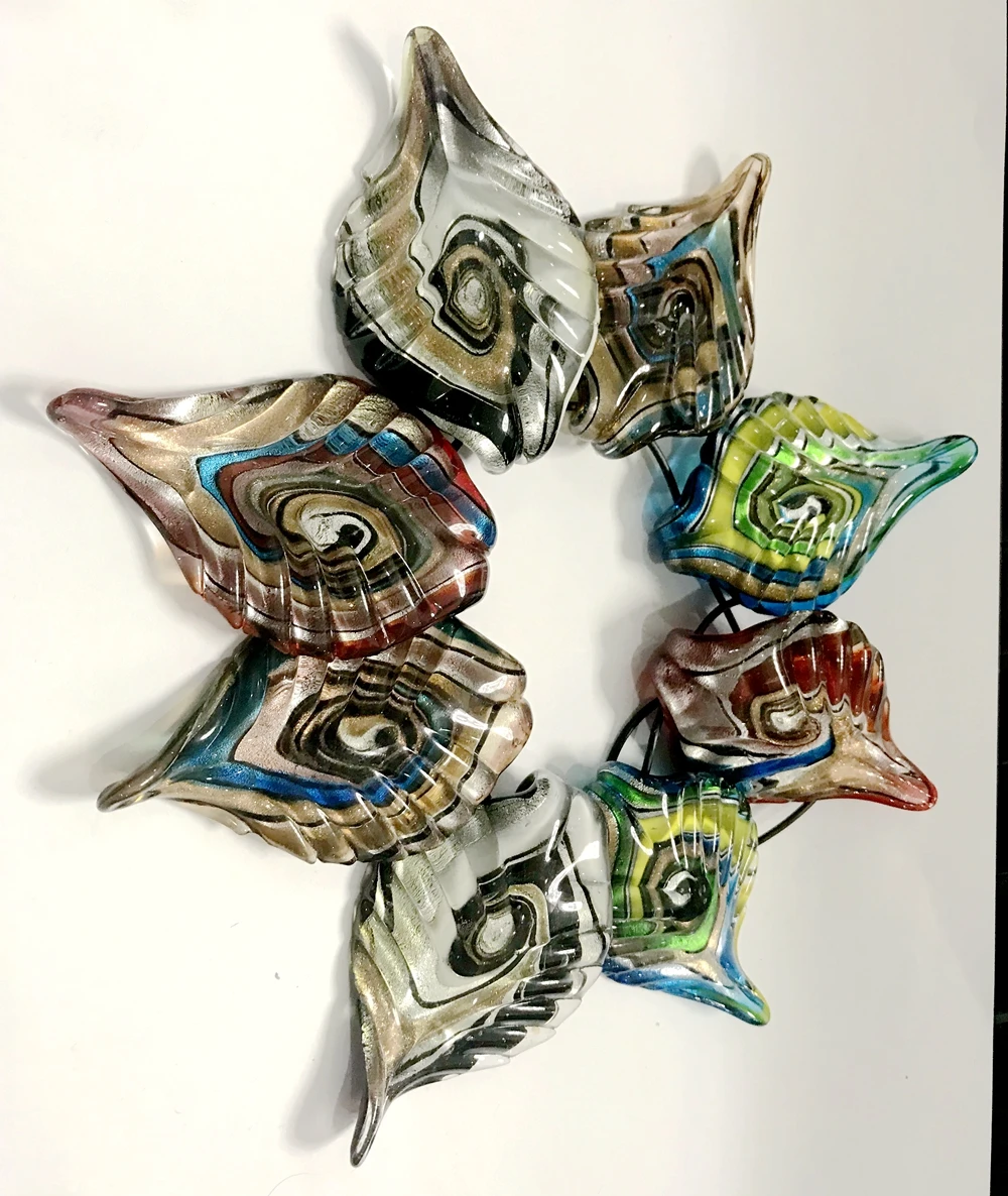 8 pcs/lot Mixed Color Unique Lampwork Murano Art Glass Charms Pendant Necklace for men womens Gif | Украшения и аксессуары