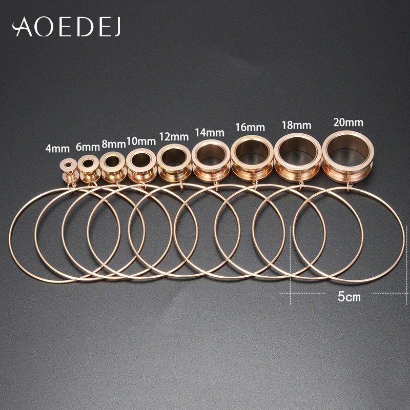Шнек AOEDEJ 316l из хирургической стали туннели для ушей с большим круглым двойным