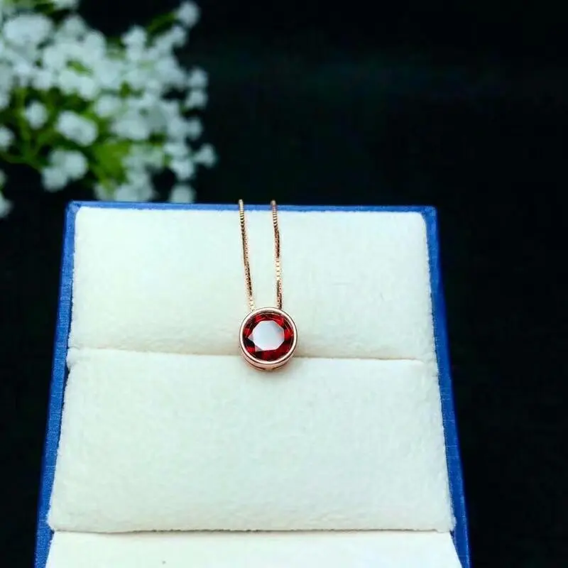 SHILOVEM, 925 серебро, натуральные гранатовые кулоны, отправка, ожерелье, классика, хорошее ювелирное изделие, женский подарок, драгоценный камень, подарок, 7*7 мм, bz070706ags