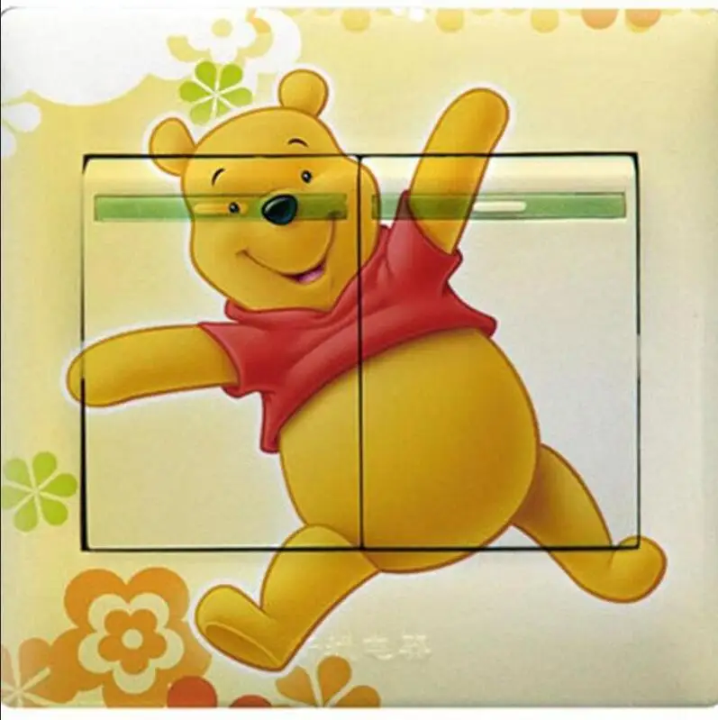 2 шт много стилей опционально мультфильм милый переключатель наклейки на стену