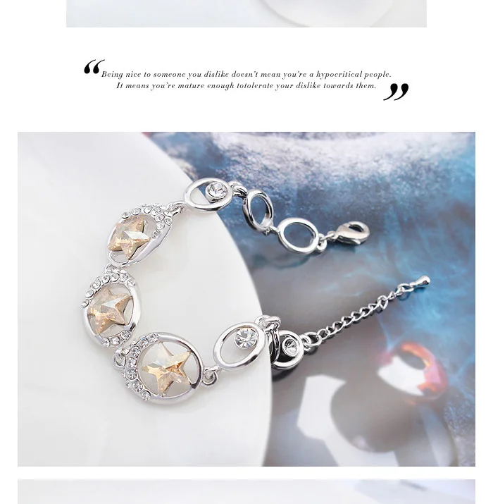 Новые кристаллы от Swarovski красивый браслет для женщин Разноцветные австрийские кристаллы Мода начать браслет-цепочка