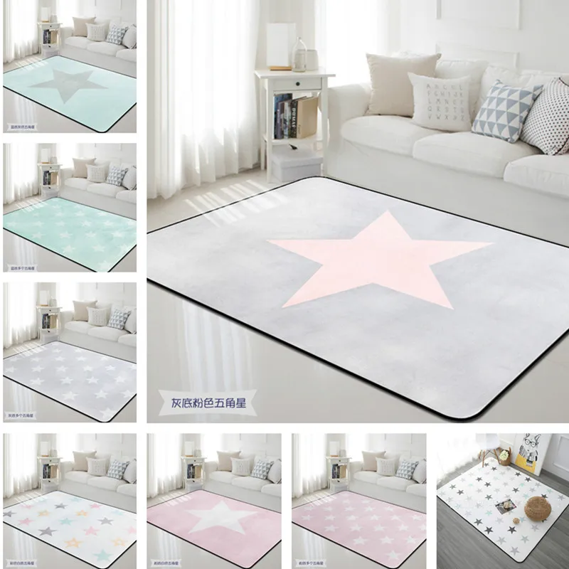 

The Nordic star carpet kids livingroom and bedroom area rug thick soft baby play rug leisure bed carpet blankets tapete
