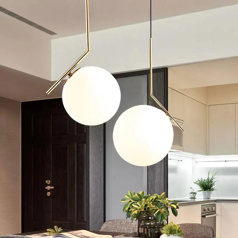 Nordic LED chandelier Living Room Bedroom Bar Clothing Shop Lighting Glass Ball Creative Home Lighting Fixtures AC110V/220V